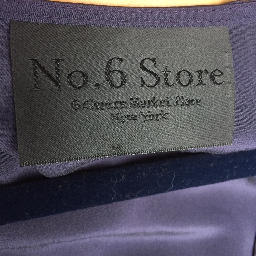 No. 6 Store Navy Blue 100% Silk Dress with V-Neck - Picture 5 of 7